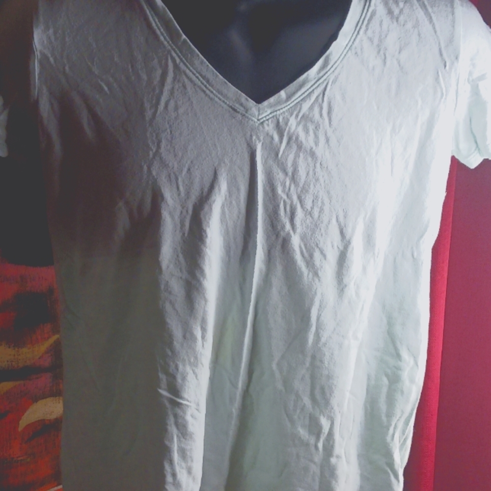 Men's White V-Neck Shirt